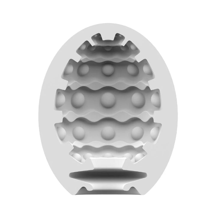 White silicone ice cube tray with unique design on a white background