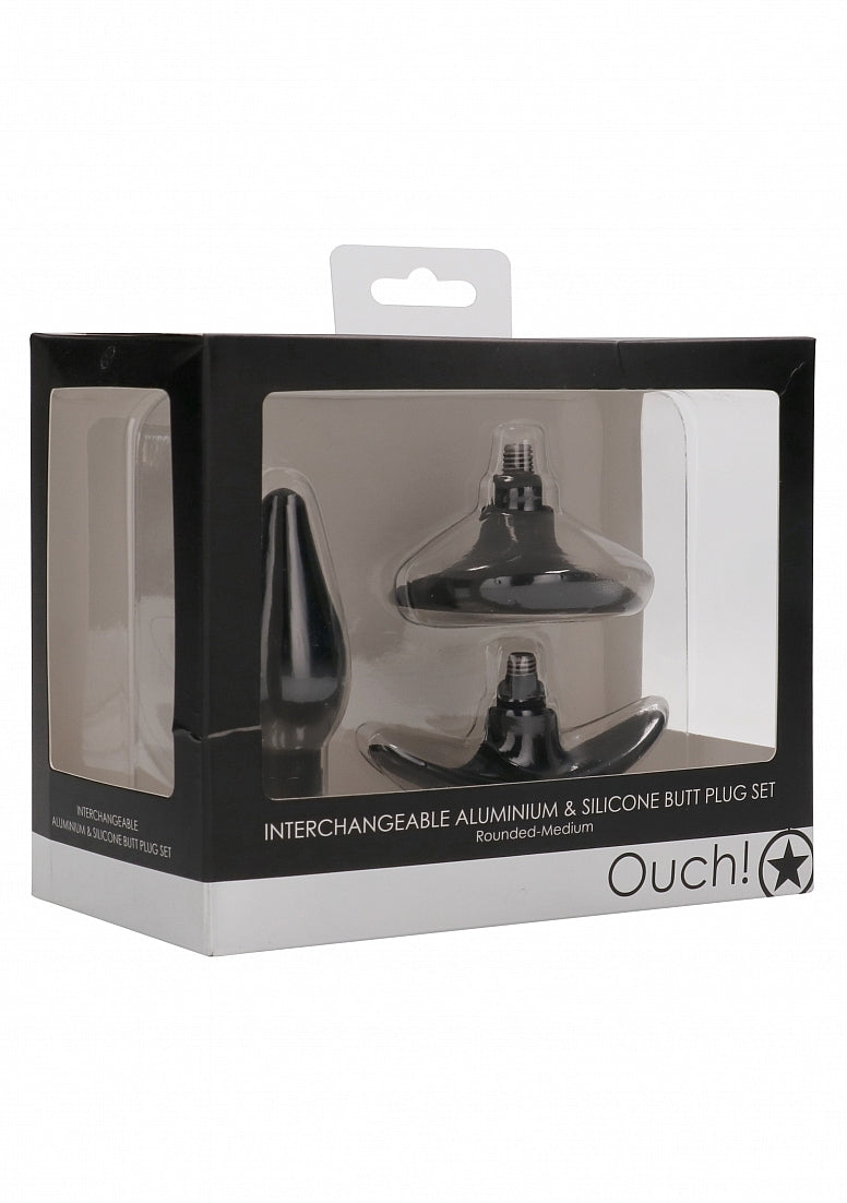 OUCH! Interchangeable Butt Plug Set Rounded Medium
