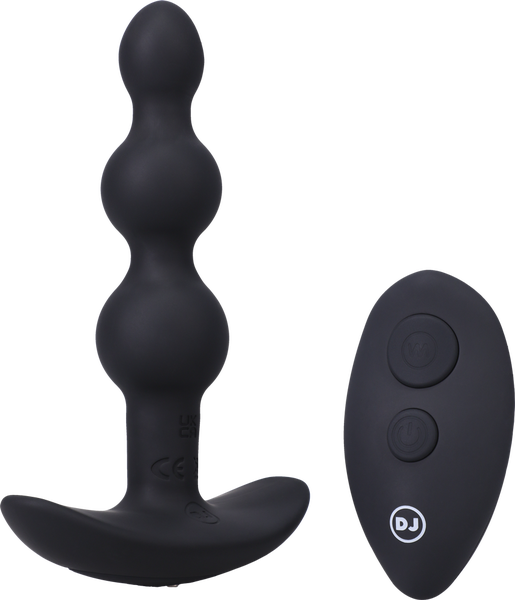 A-Play - Beaded Vibe - Rechargeable Remote Control Anal Plug-Adult Toys - Anal - Beads& - Balls-Doc Johnson-Danish Blue Adult Centres