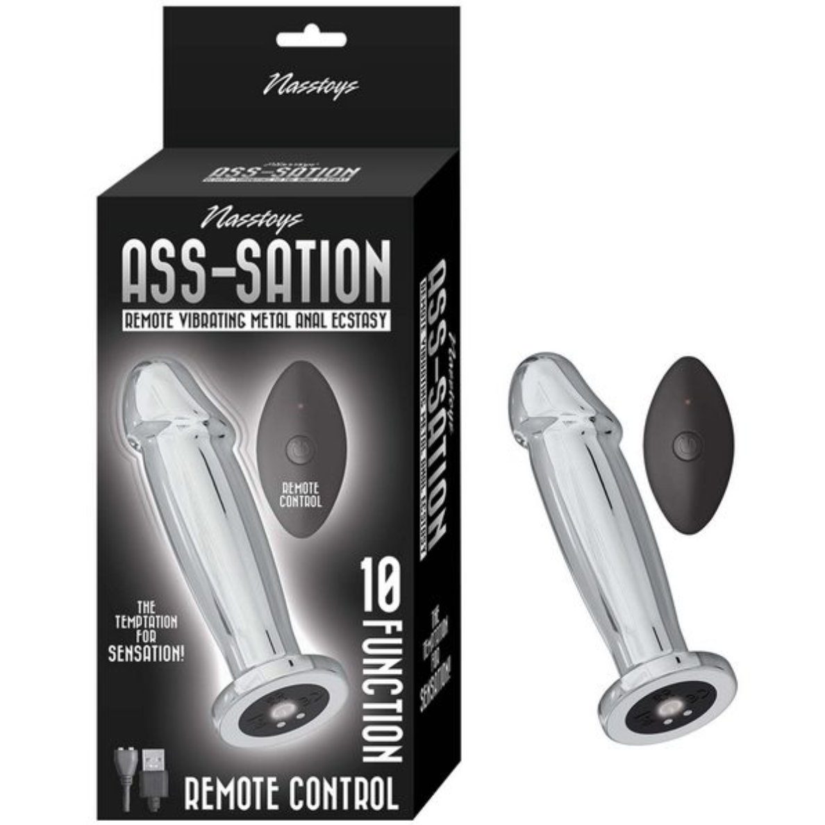 ASS-STATION - Remote Control Vibrating Anal Ecstacy Silver-Adult Toys - Anal - Plugs-Nasstoys-Danish Blue Adult Centres