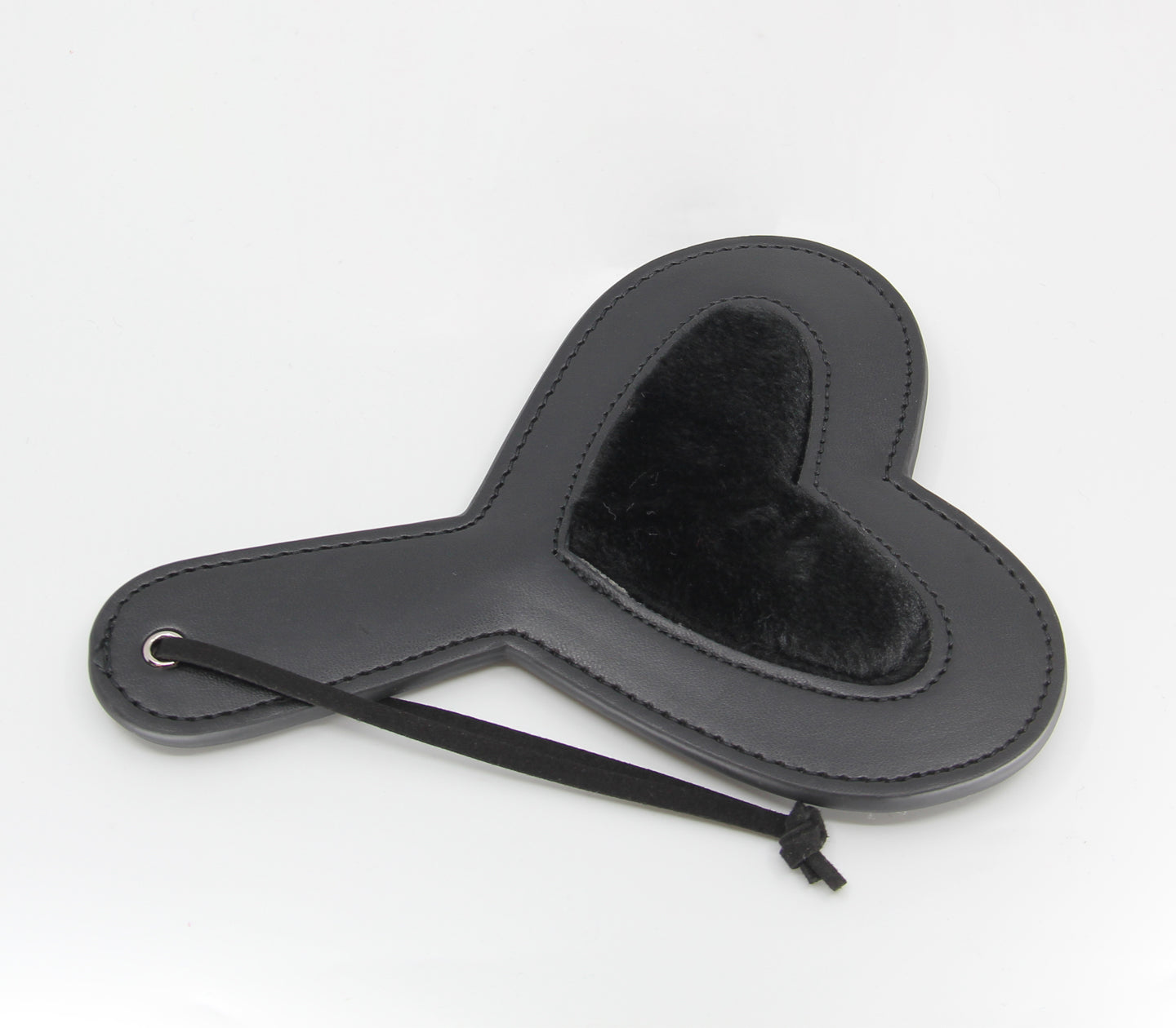 Love In Leather Heart Shaped Faux Fur Heart Paddle