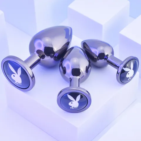 Playboy Pleasure 3 Ways Anal Plug Set-Adult Toys - Anal - Plugs-Playboy-Danish Blue Adult Centres