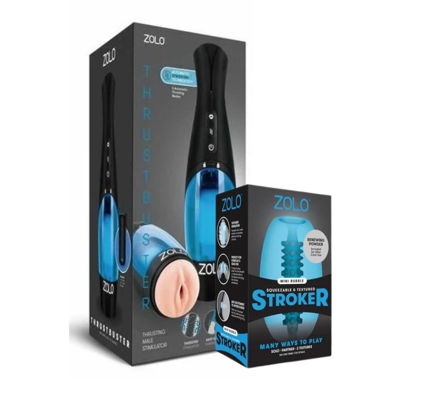 Zolo Thrustbuster & Bubble Stroker Blue Bundle
