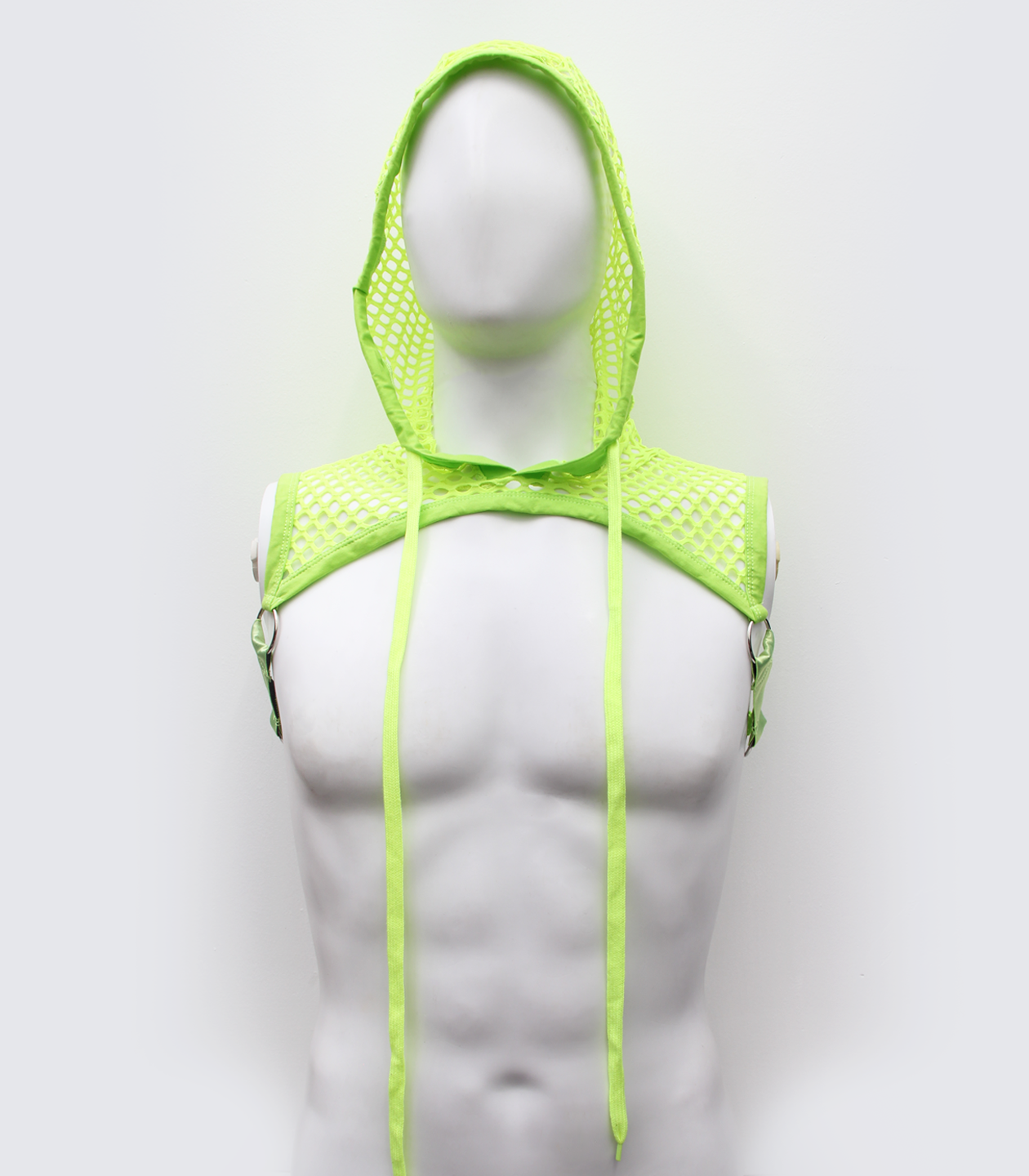 Love In Leather Mens Hooded Mesh Top Green