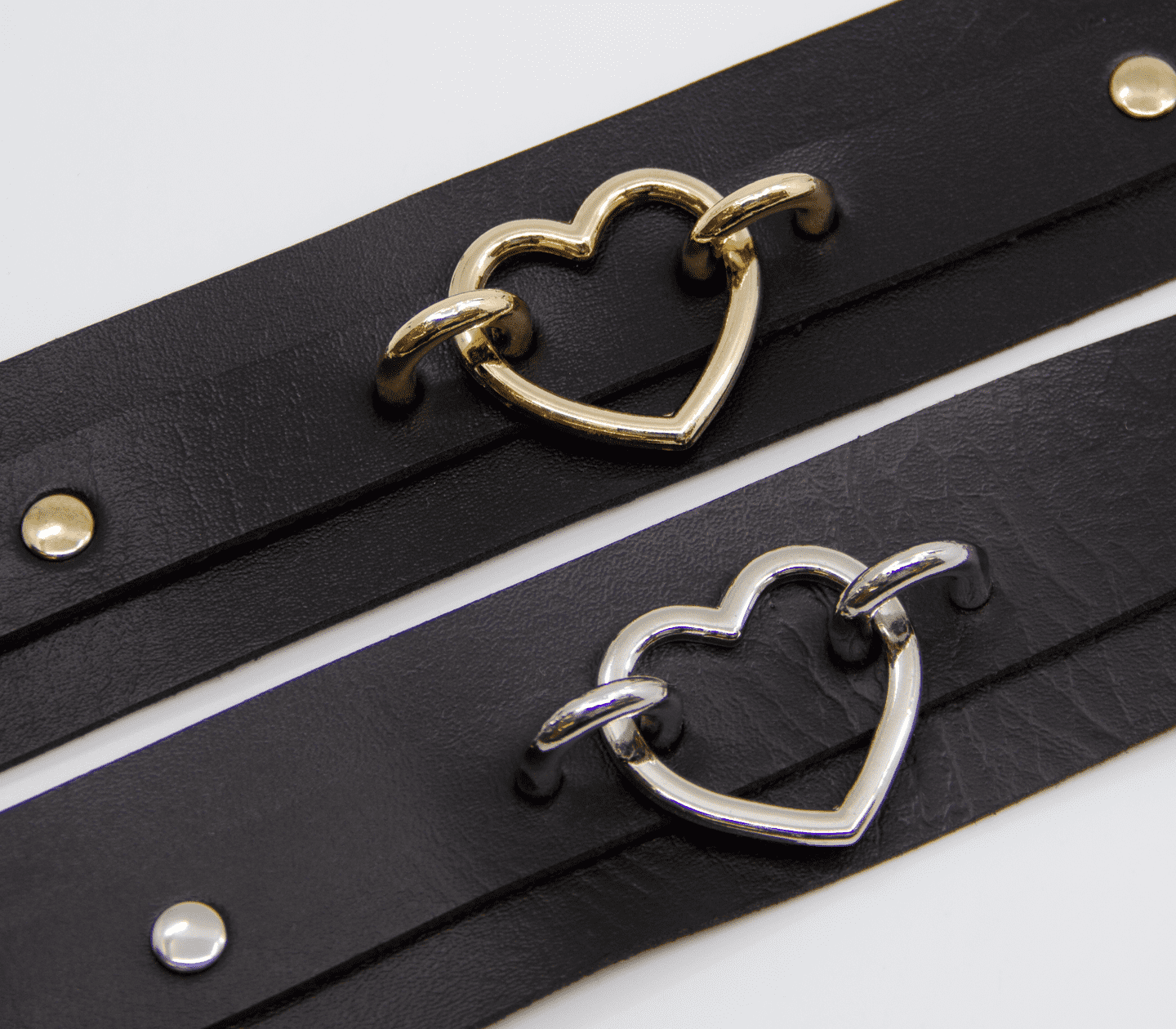 Love In Leather Heart Ring Collar