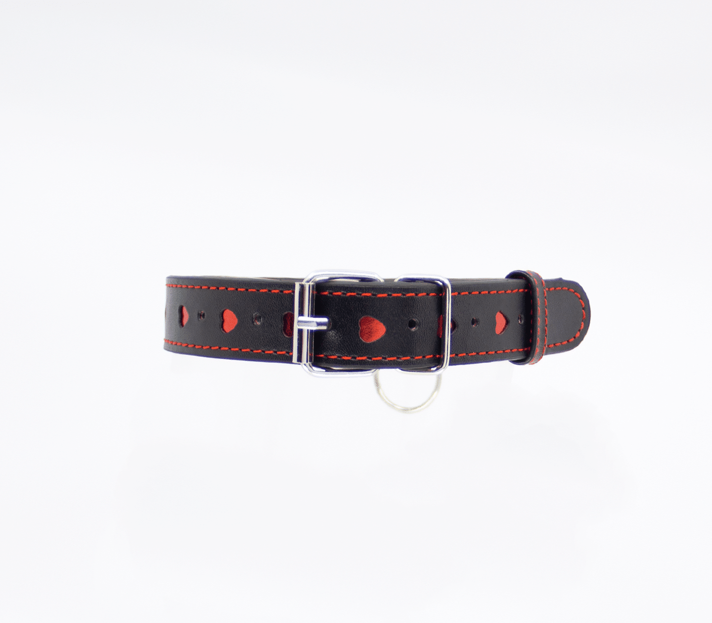 Love In Leather Velvet Heart Cut Outs Collar