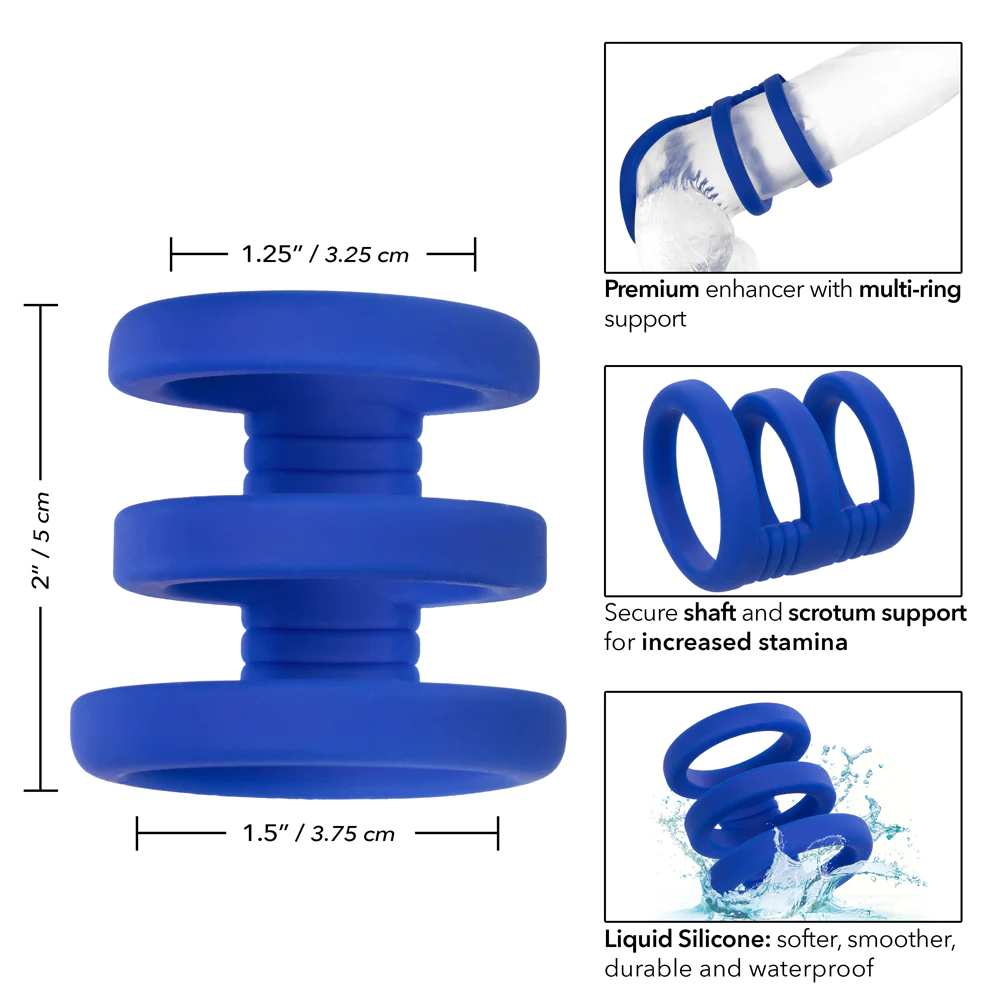 Admiral - Triple Cock Cage-Adult Toys - Cock Rings-CalExotics-Danish Blue Adult Centres