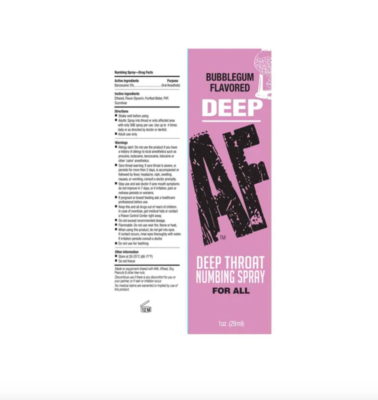 Deep AF Throat Numbing Spray 29ml -  Bubblegum