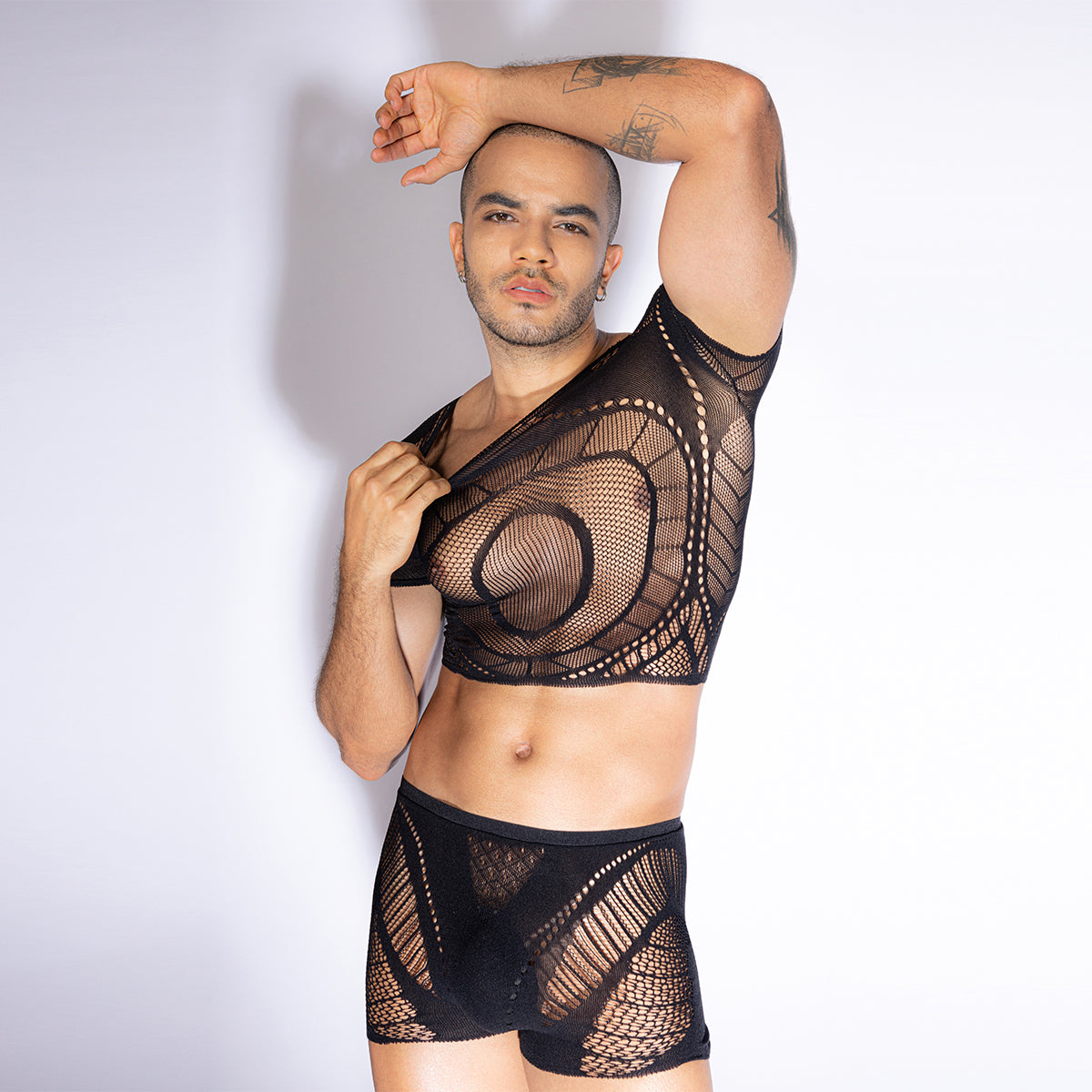 Men's Top/Trunks Set Mesh Pattern