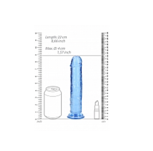 RealRock Crystal Clear Realistic Without Balls 8" Blue