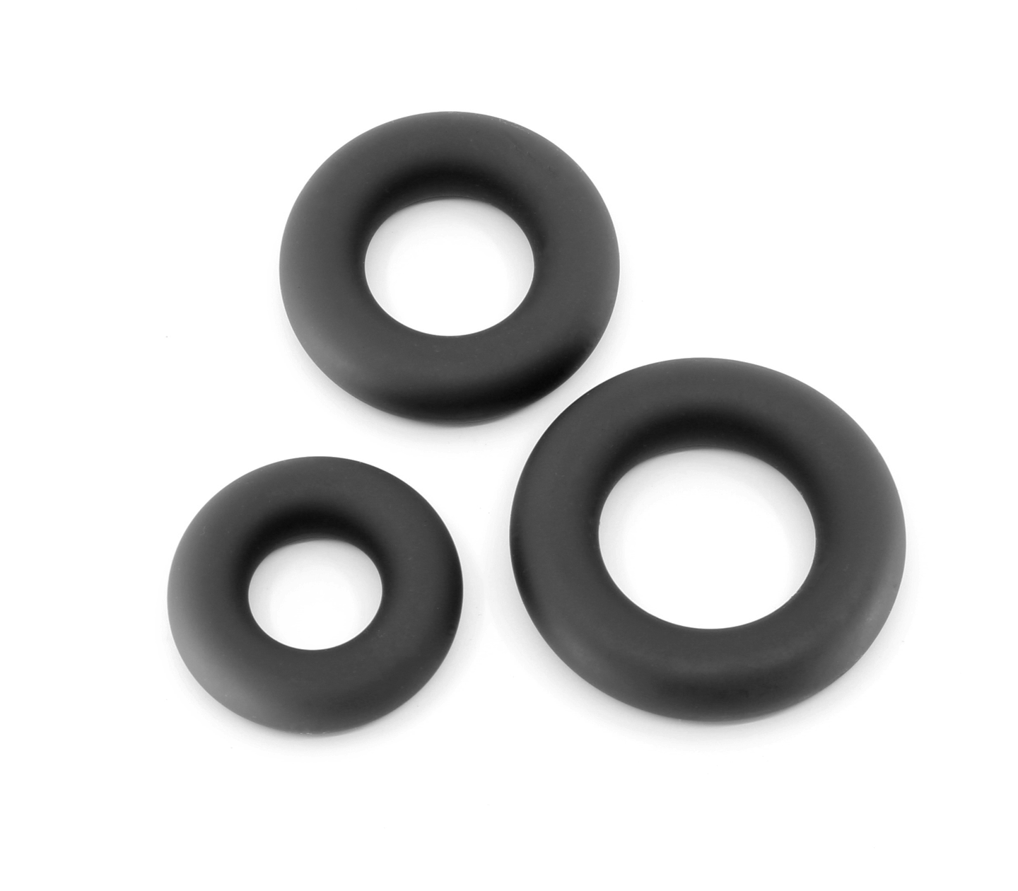 Love In Leather Silicone Fat Boy Cockring Set 3 Pack Black