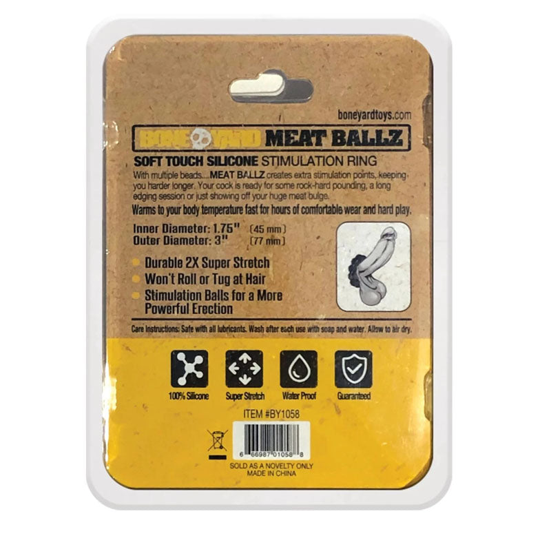 Boneyard Meat Ballz Black-Adult Toys - Cock Rings-Boneyard-Danish Blue Adult Centres