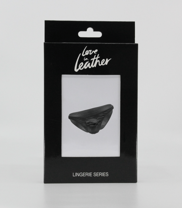 Love in Leather - Mens wet look underwear with front pocket (Black)-Clothing - Underwear & Panties - Mens Room in Front-Love In Leather-Danish Blue Adult Centres