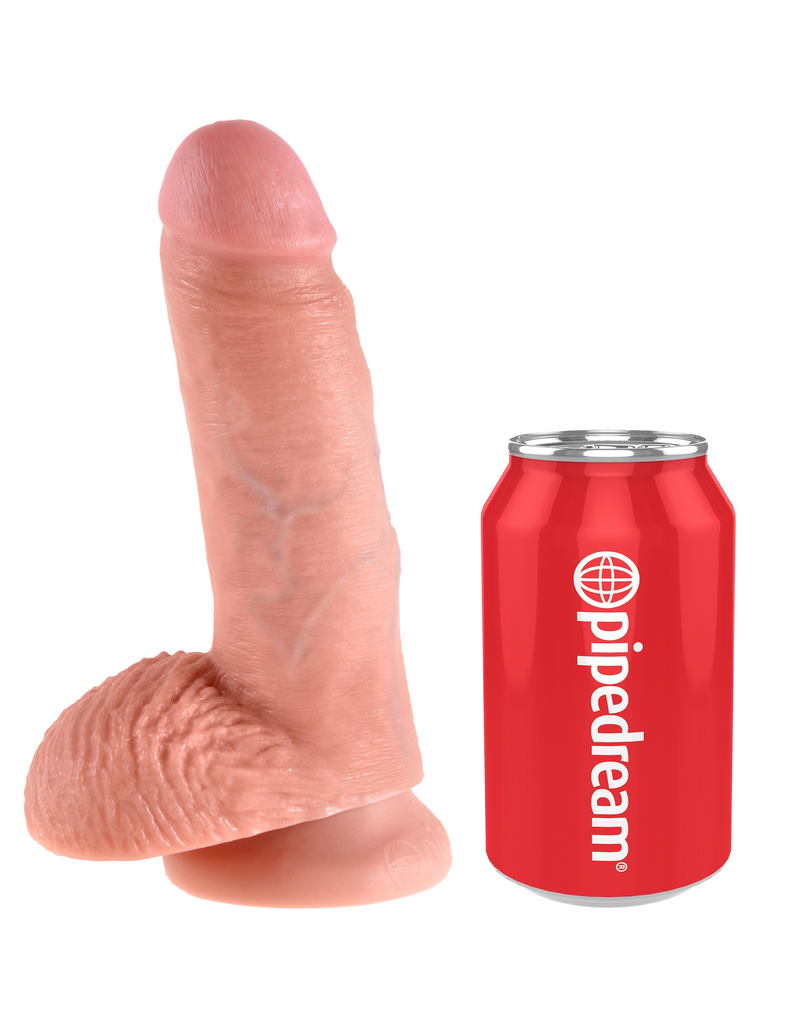 King Cock Realistic Dildo with balls 7inch Flesh-Adult Toys - Dildos - Realistic-King Cock-Danish Blue Adult Centres