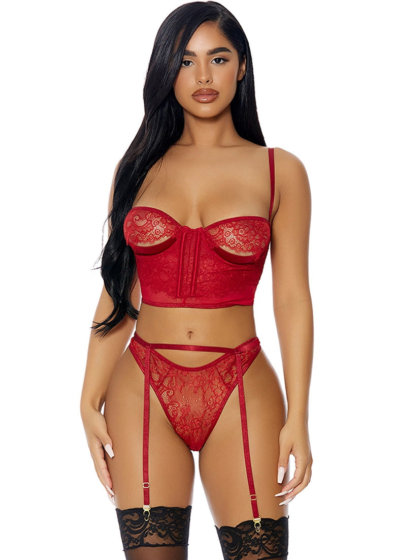 Forplay - Peek Inside Set Wine-Clothing - Bra & Panty Sets-Forplay-Danish Blue Adult Centres