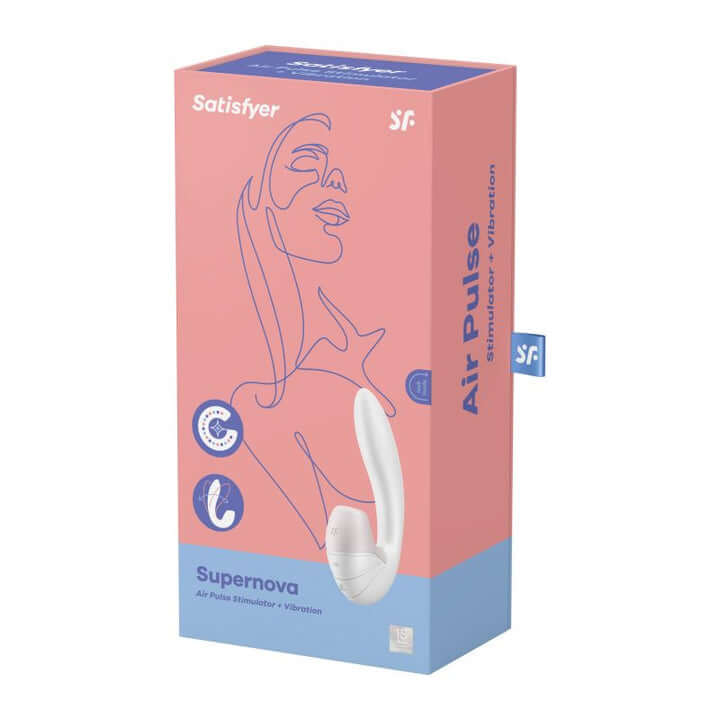 Satisfyer Supernova G-Spot Clit Suction Vibrator White-Adult Toys - Vibrators - Rabbits-Satisfyer-Danish Blue Adult Centres