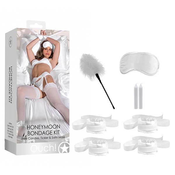 Ouch! Honeymoon Bondage Kit - White-Bondage & Fetish - Kits-Ouch-Danish Blue Adult Centres
