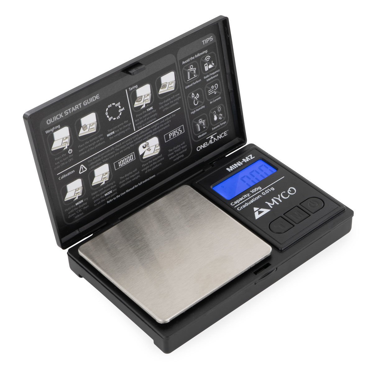 0.01g/100g Myco Mini Digital Scale MMZ-100 (Black)-Lifestyle - Scales - 0.01-On Balance-Danish Blue Adult Centres