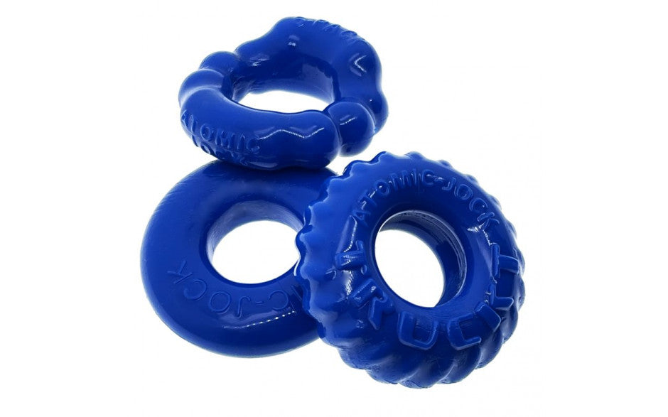 Bonemaker 3 Pc Cockring Set Pool Blue-Adult Toys - Cock Rings-Oxballs-Danish Blue Adult Centres