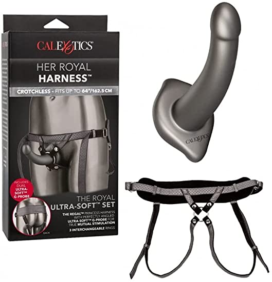 Calexotics Her Royal Harness - The Royal Ultra-Soft Set-Adult Toys - Strap On - Harness-CalExotics-Danish Blue Adult Centres