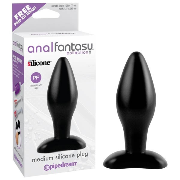 Pipedream Anal Fantasy Medium Silicone Plug Black  Danish Blue Adult  Centres