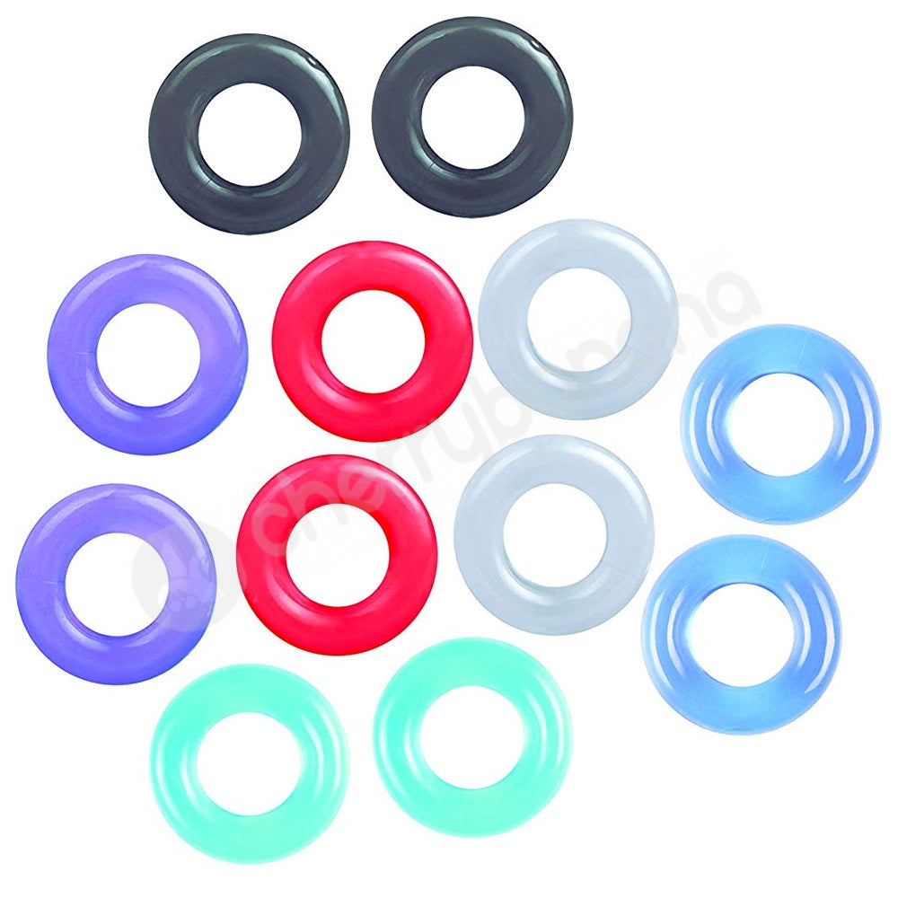 Baller's Dozen Individually Wrapped Cock Rings - 12 Pack-Adult Toys - Cock Rings-icon-Danish Blue Adult Centres