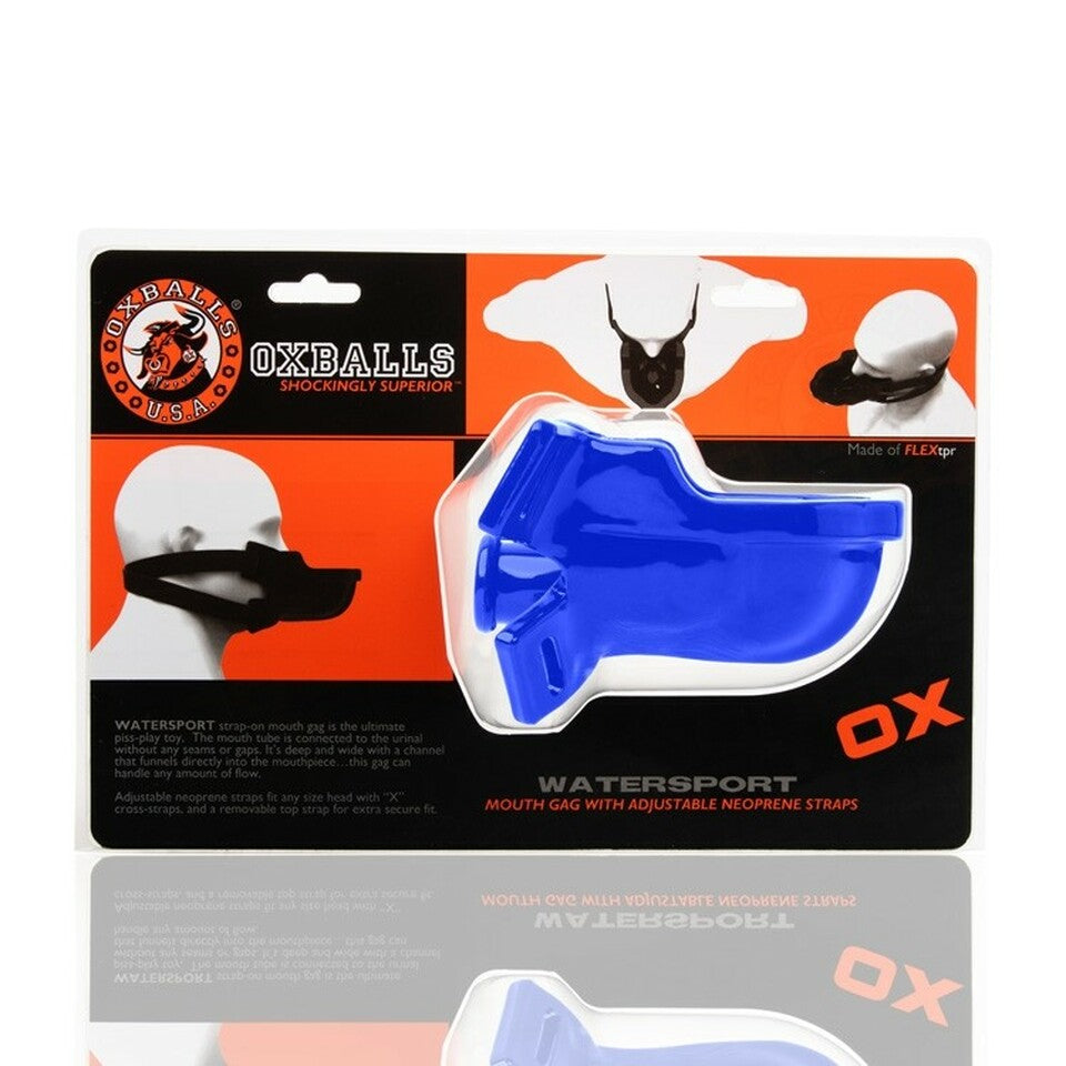 Oxballs - Watersport Strap on Gag Blue-Bondage & Fetish - Gags-Oxballs-Danish Blue Adult Centres