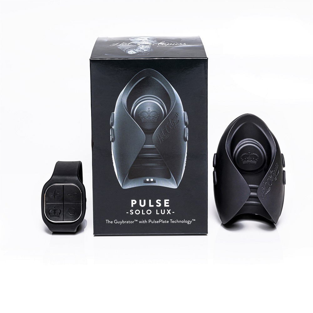 Hot Octopuss Pulse Solo Lux Masturbator with Wrist Remote (Black)-Adult Toys - Masturbators - Automatic& - Machines-Hot Octopuss-Danish Blue Adult Centres