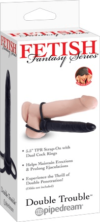 Pipedream Fetish Fantasy Series Double Trouble (Black)-Adult Toys - Strap On - Kits-Pipedream-Danish Blue Adult Centres