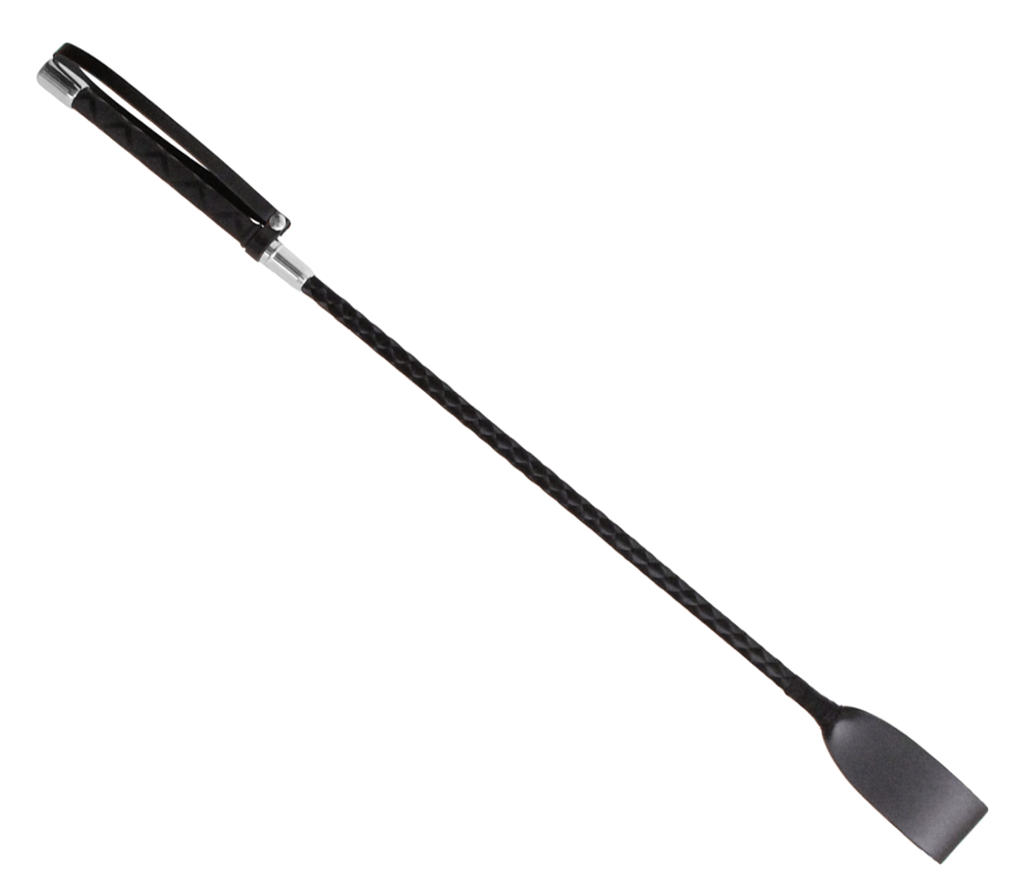 CRO024 Love In Leather Silver Braided Crop 60cm-Bondage & Fetish - Crops & Paddles-Love In Leather-Danish Blue Adult Centres