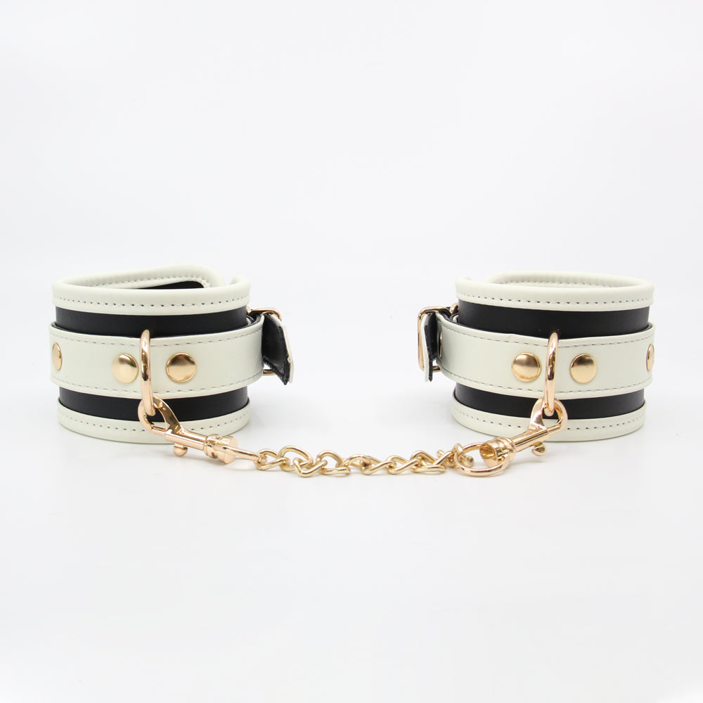 Love in Leather - Black & Glow in the Dark Wrist Restraints-Bondage & Fetish - Floggers & Whips-Love In Leather-Danish Blue Adult Centres