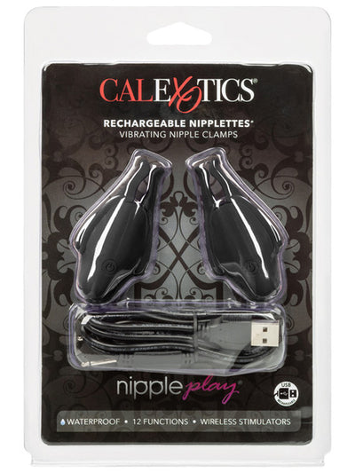 Calexotics Nipple Play Rechargable Nipplettes - Black-Bondage & Fetish - Nipple Play-CalExotics-Danish Blue Adult Centres