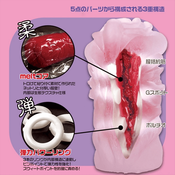 Soft edition onahole with textured Melt core