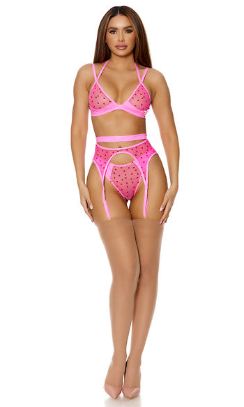 Forplay - Wild At Heart Set Pink-Clothing - Bra & Panty Sets-Forplay-Danish Blue Adult Centres