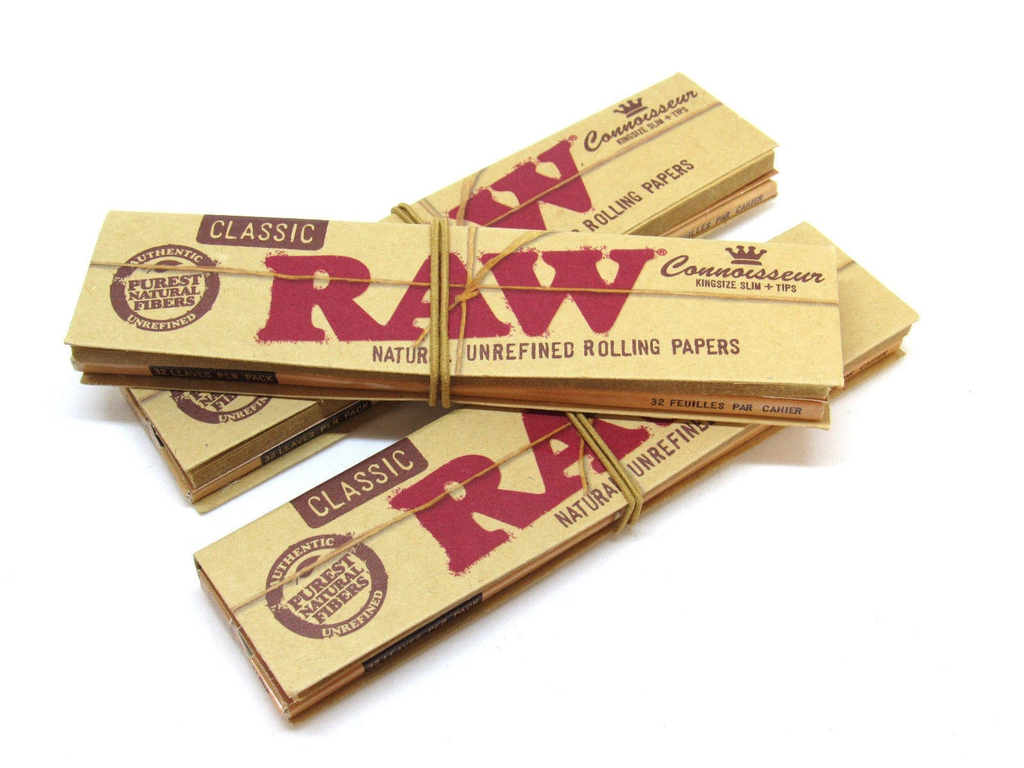 Raw Classic Connoisseur King Size Slim Cig. Papers + Tips-Lifestyle - Smoking Accessories-RAW-Danish Blue Adult Centres