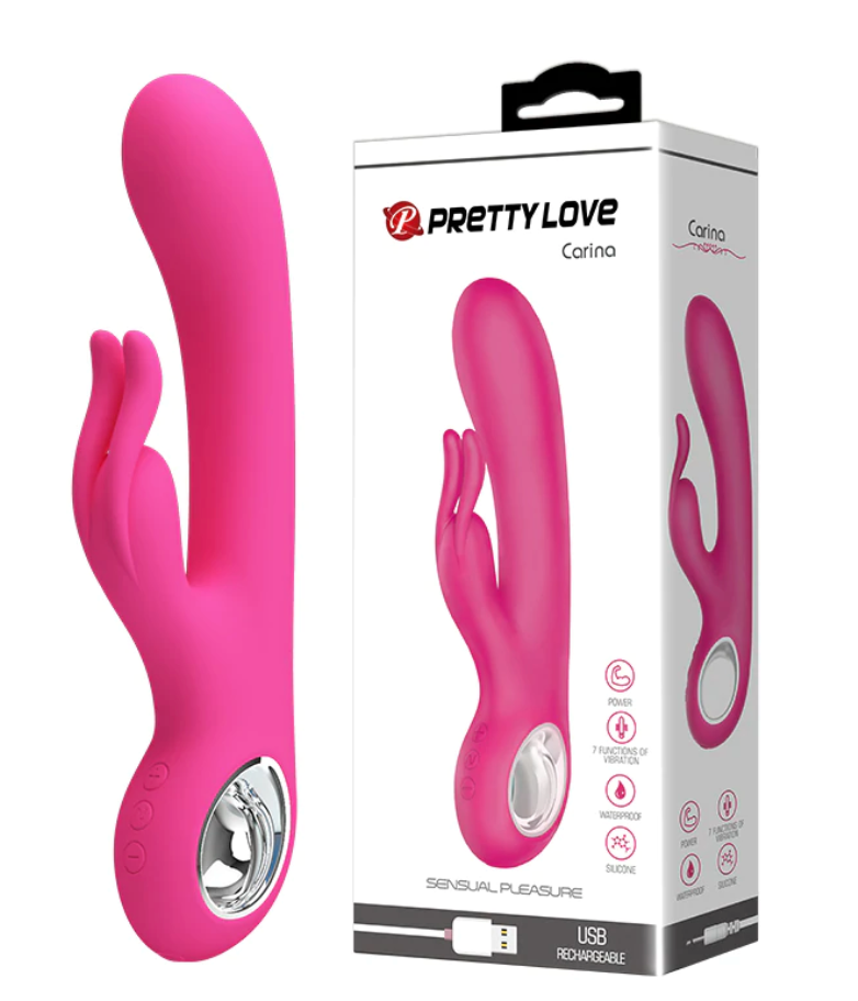Pretty Love Rabbit Vibrator - Carina (Pink)-Adult Toys - Vibrators - Rabbits-Pretty Love-Danish Blue Adult Centres