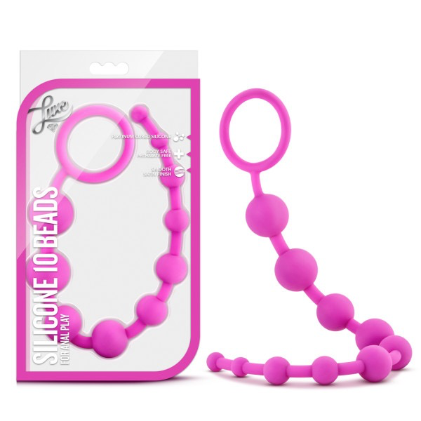 Blush Silky Smooth Beginner Silicone Anal Beads 12.5" Length with Pull Handle (Pink)-Adult Toys - Anal - Beads& - Balls-Blush-Danish Blue Adult Centres