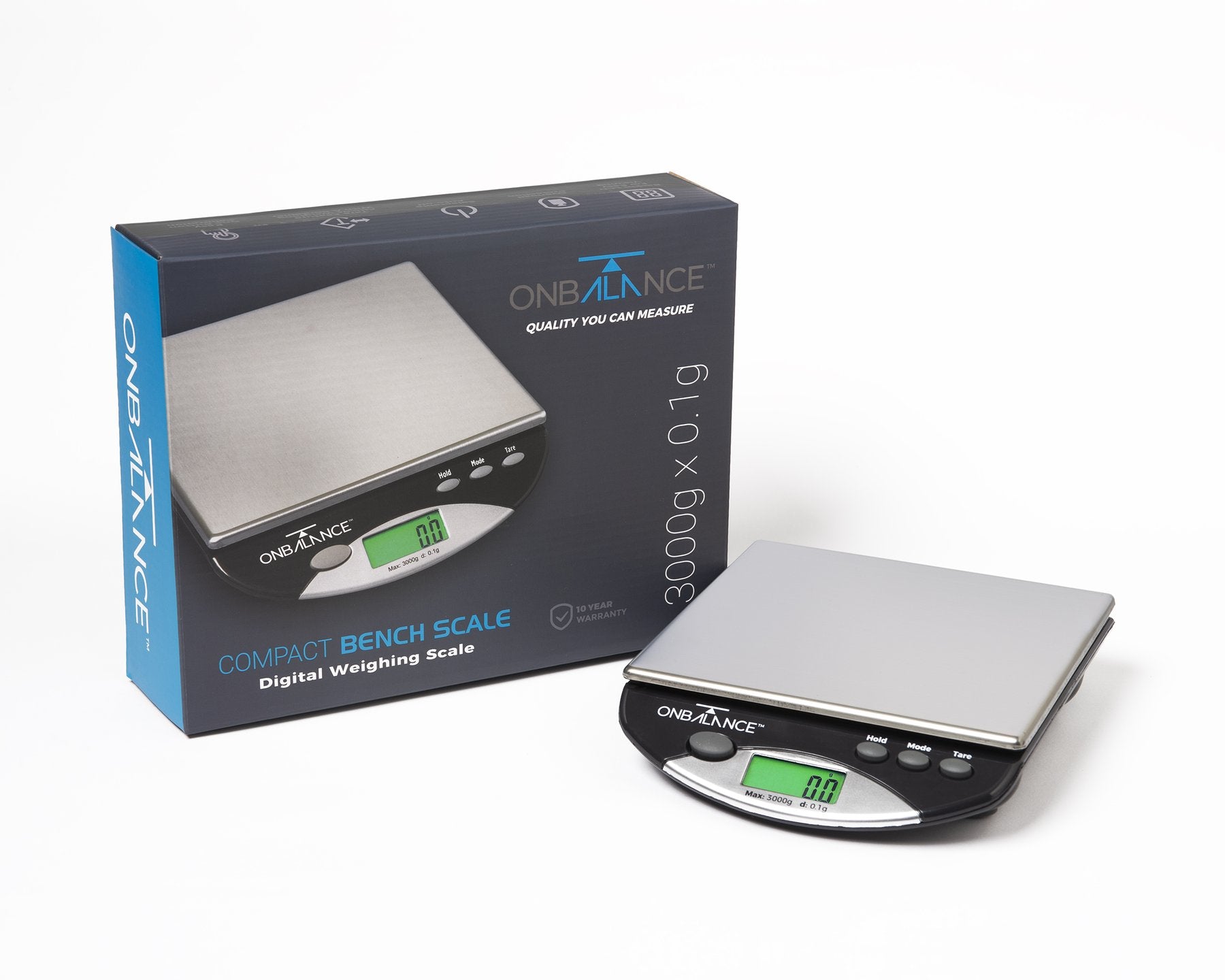 CBS-3000 - 3000G X 0.1G On-Balance Digital Bench Scale (Black)-Lifestyle - Scales - 0.1-On Balance-Danish Blue Adult Centres