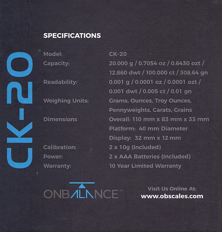 0.001g/20g CK-20 On-Balance Carat Scale (Black)-Lifestyle - Scales - 0.001-On Balance-Danish Blue Adult Centres