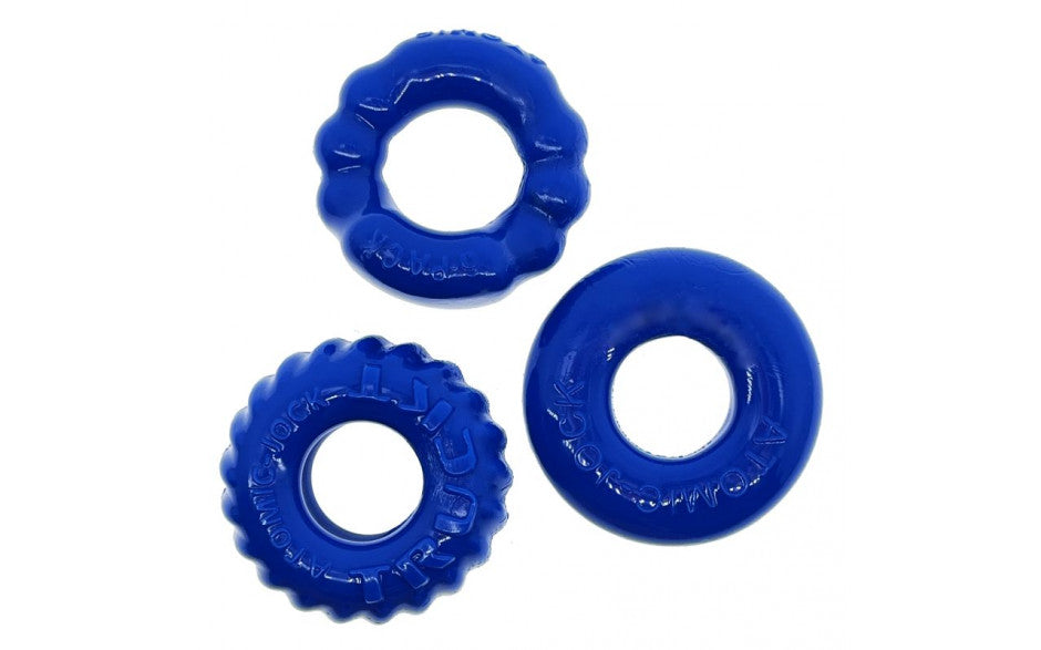 Bonemaker 3 Pc Cockring Set Pool Blue-Adult Toys - Cock Rings-Oxballs-Danish Blue Adult Centres