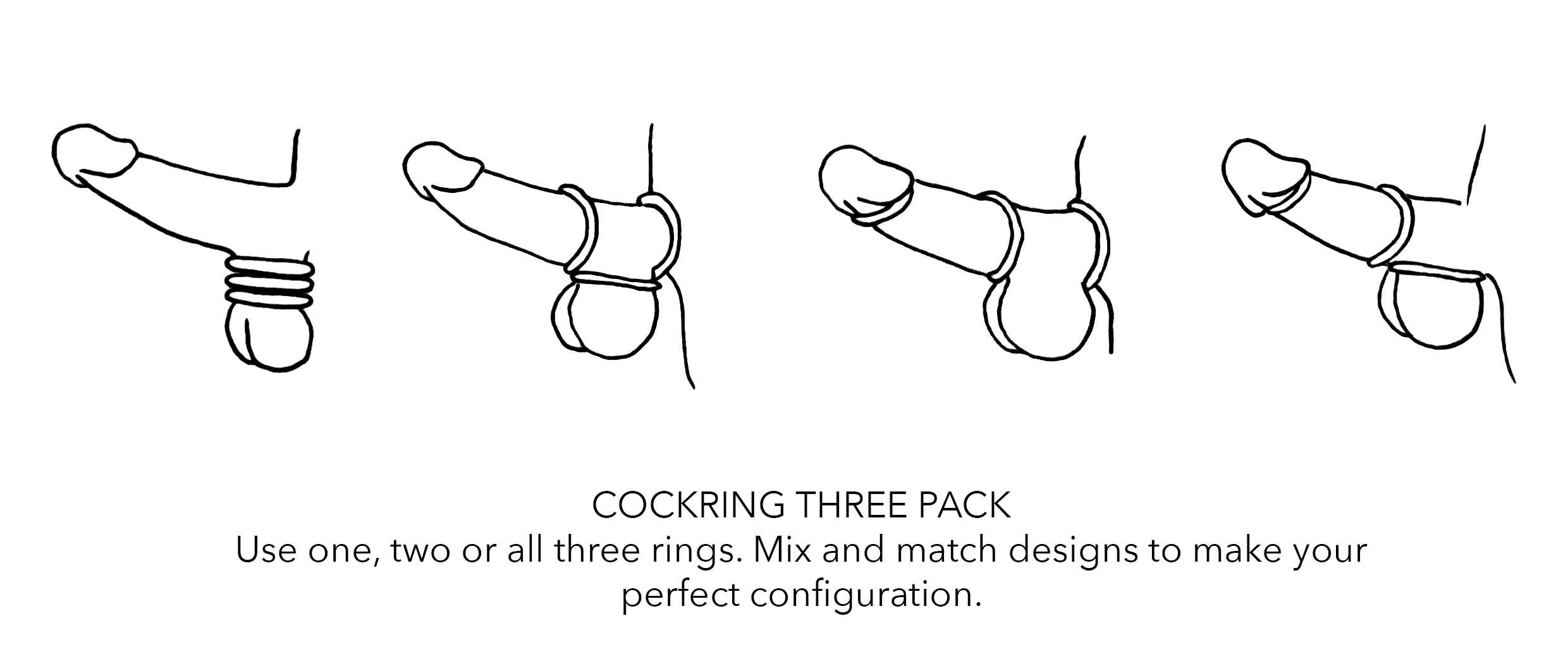 Love in Leather Silicon 'Fatboy' Ring Set (3 pack)-Adult Toys - Cock Rings-Love In Leather-Danish Blue Adult Centres