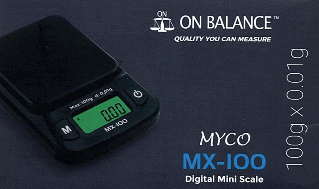 0.01g/100g Myco Mini Digital Scale MX-100 (Black)-Lifestyle - Scales - 0.01-On Balance-Danish Blue Adult Centres