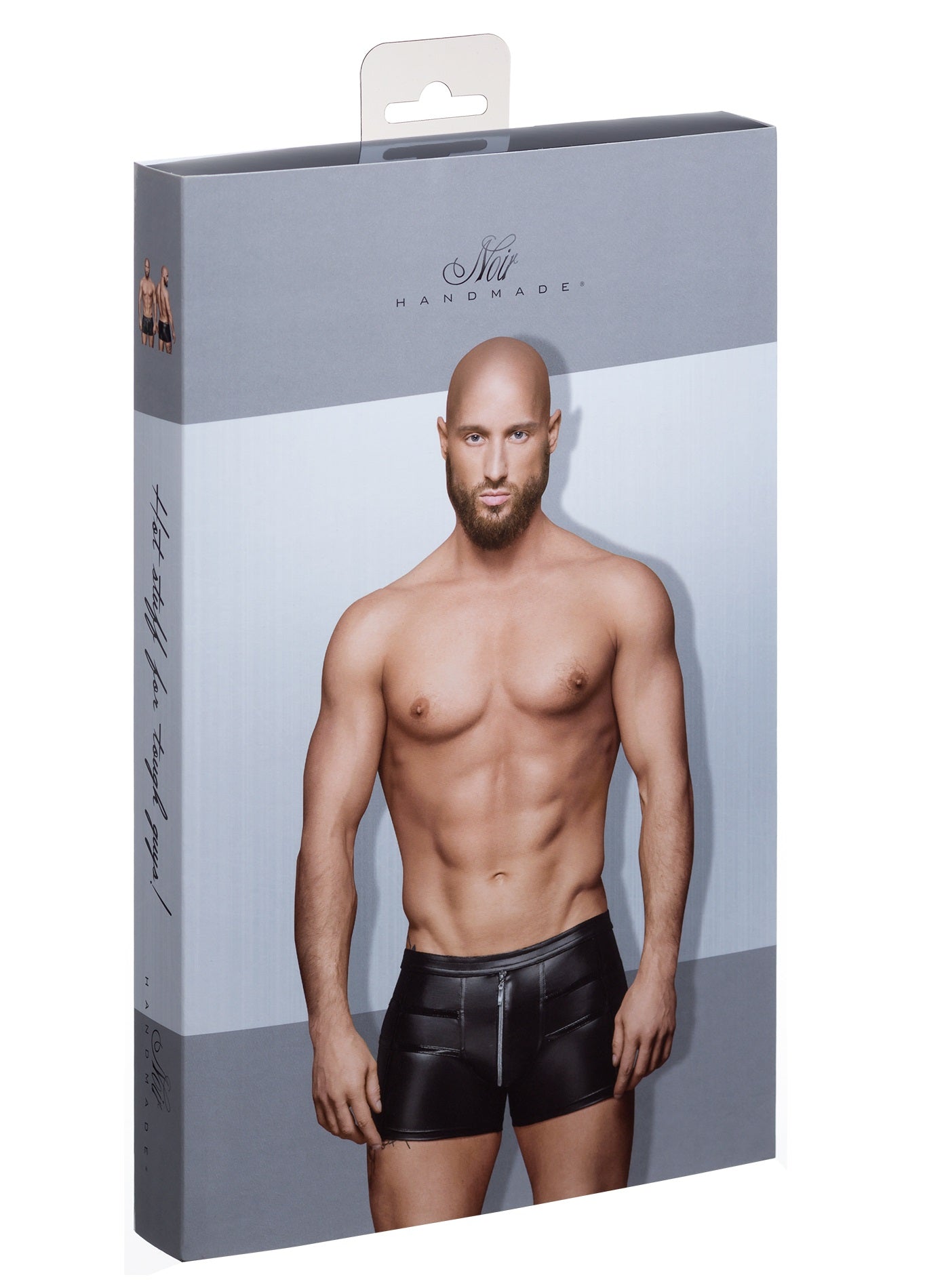 Sexy Shorts With Hot Details-Clothing - Underwear & Panties - Mens Room in Front-Noir-Danish Blue Adult Centres