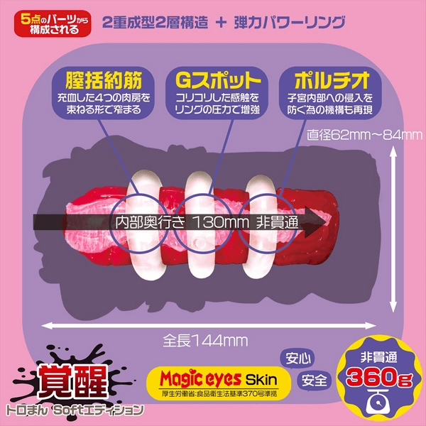 Japanese masturbator with triple power rings