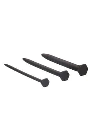 Silicone Screw Plug Set - Urethral Sounding - Black-Bondage & Fetish - Urethra-Ouch-Danish Blue Adult Centres
