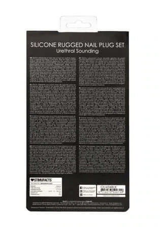 Silicone Screw Plug Set - Urethral Sounding - Black-Bondage & Fetish - Urethra-Ouch-Danish Blue Adult Centres