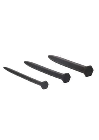 Silicone Rugged Nail Plug Set - Urethral Sounding - Black-Bondage & Fetish - Urethra-Ouch-Danish Blue Adult Centres