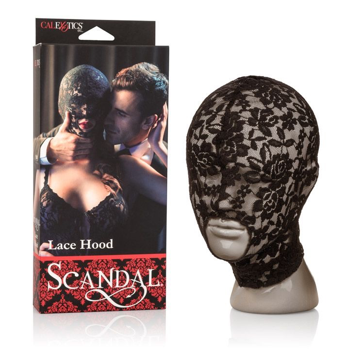 CalExotics Scandal Lace Hood (Black) - One Size-Bondage & Fetish - Mask, Hood, Blindfolds-CalExotics-Danish Blue Adult Centres