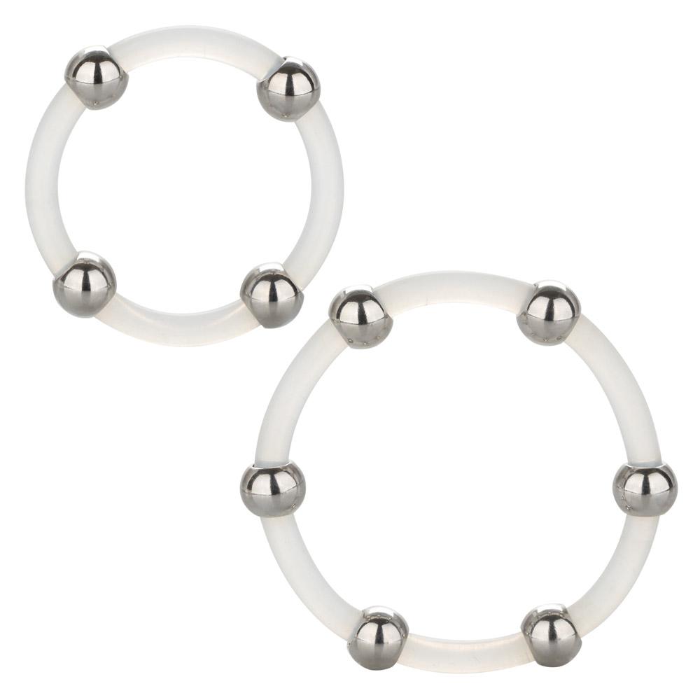 CalExotics Steel Beaded Silicone Ring Set-Adult Toys - Cock Rings-CalExotics-Danish Blue Adult Centres