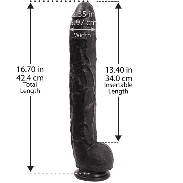 Doc Johnson Dick Rambone 17 Inch Cock (Black)-Adult Toys - Dildos - Realistic-Doc Johnson-Danish Blue Adult Centres